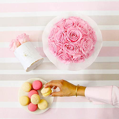 Laelfe 12 PCS Artificial Flowers Pink Roses Silk Flowers Fake Long Stem Artificial Roses for Home Kitchen Wendding Decorations (Pink)