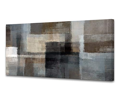 Cao Gen Decor A62475 Canvas Prints Abstract Wall Art Print Paintings Grey and Brown Home Decor Stretched and Framed Ready to Hang for Living Room Bedroom and Office Home Kitchen Artwork XXLarge 30x60