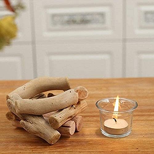 Sziqiqi Handmade Wooden Tea Light Candle Holder with Glass Cup Rustic Country Coastal Style for Farmhouse Home Decoration Home Altar Decoration Holoday Wedding Decoration