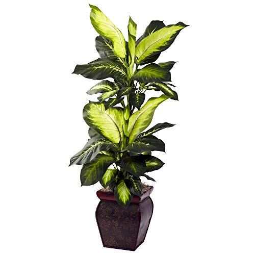 Nearly Natural Golden Dieffenbachia with Decorative Planter, Green 45in.