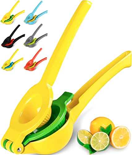 Zulay Metal 2-In-1 Lemon Lime Squeezer - Hand Juicer Lemon Squeezer Gets Every Last Drop - Max Extraction Manual Citrus Juicer - Easy-to-Use Lemon Juicer Squeezer - Heavy-Duty Lemon Squeezer Manual