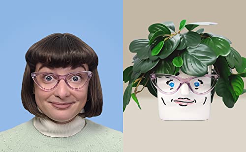 30 Watt Face Plant, Novelty Planter Holds Small Plants, Glasses & You Can Draw on It. Elegant Ceramic Pot for Succulents, Cacti or Your Average Fern, Perfect Gifting