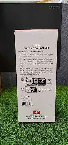 Kitchen Mama Auto Electric Can Opener: Open Your Cans with A Simple Push of Button - Automatic, Hands Free, Smooth Edge, Food-Safe, Battery Operated, YES YOU CAN (Red)