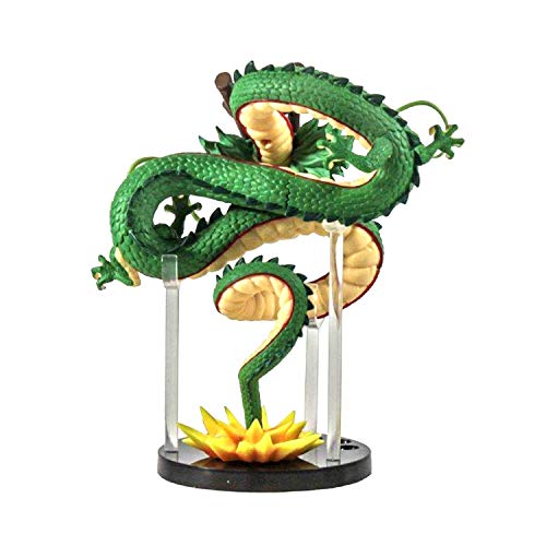 Mysika Resin Shenron Figure Shenlong Statue Set + 3.5cm Crystal Balls + Shelf with Gift Box for Business Halloween Christmas Holiday and Birthday Home Decoration