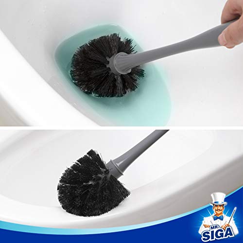 MR.SIGA Toilet Plunger and Bowl Brush Combo for Bathroom Cleaning, Gray, 1 Set