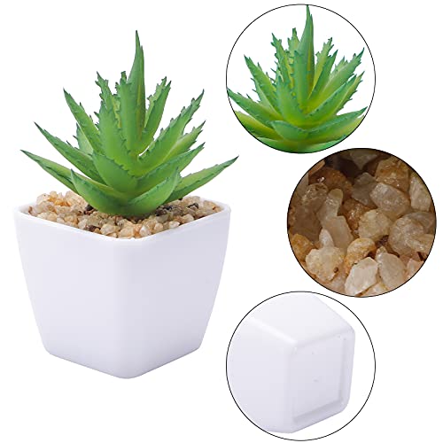 CEWOR Artificial Succulents Plants, 6pcs Mini Fake Potted Plants in Pots, Faux Mini Succulents Plants Indoor for Desk Living Room Bedroom Windowsills Office Home Decoration