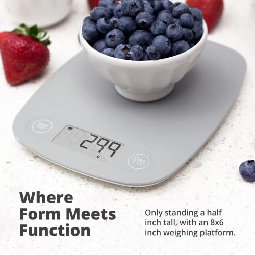 Greater Goods Food Scale for Kitchen, Digital Kitchen Scale Perfect as Cooking, Baking, Meat, Diet & Coffee Scale, Measures in Grams, Ounces, & Pounds, Ideal for Weight Loss Keto, & Meal Prep, Gray