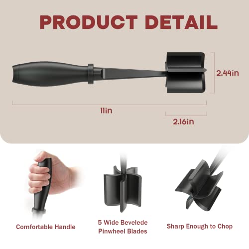 Meat Chopper, Hamburger Chopper, Premium Heat Resistant Masher and Smasher for Hamburger Meat, Ground Beef, Ground Turkey and More, Nylon Ground Beef Chopper Tool and Meat Fork, Non Stick Mix Chopper