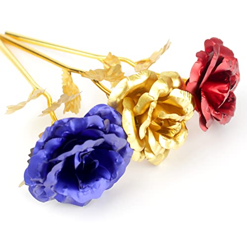 Unite Stone 24k Gold Rose, Mothers Day Rose Flower Gifts for Her Artificial Flowers Red Rose Flowers Artificial for Decoration,Great Gifts for Girlfriend Gift,Wedding,Mom Gifts,Valentines,Birthday