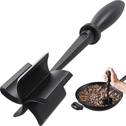 Meat Chopper, Hamburger Chopper, Premium Heat Resistant Masher and Smasher for Hamburger Meat, Ground Beef, Ground Turkey and More, Nylon Ground Beef Chopper Tool and Meat Fork, Non Stick Mix Chopper