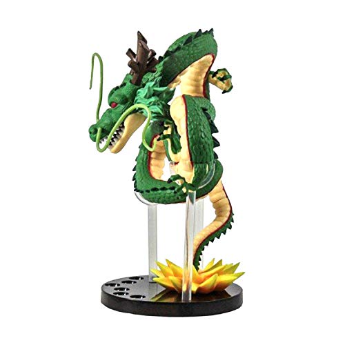 Mysika Resin Shenron Figure Shenlong Statue Set + 3.5cm Crystal Balls + Shelf with Gift Box for Business Halloween Christmas Holiday and Birthday Home Decoration