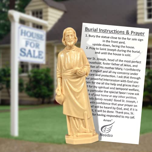 Religious Gifts Saint Joseph Statue Home Seller Kit with Prayer Card and Instructions