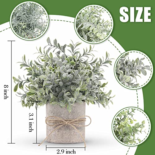 JC nateva Small Fake Plants Mini Potted Artificial Plants Indoor for Home Office Farmhouse Kitchen Bathroom Table Decor