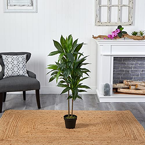 Nearly Natural 48in. Dracaena Silk (Real Touch) Artificial Plant, 48", Green