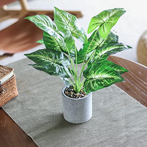 WUKOKU 16" Small Fake Plants Artificial Potted Faux Plants Desk Plant for Home Office Farmhouse Kitchen Shelf Indoor Decor