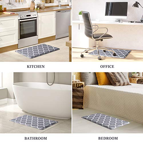 WISELIFE Kitchen Mat and Rugs Cushioned Anti-Fatigue,17.3"x 28",Non Slip Waterproof Ergonomic Comfort Mat for Kitchen, Floor Home, Office, Sink, Laundry, Grey