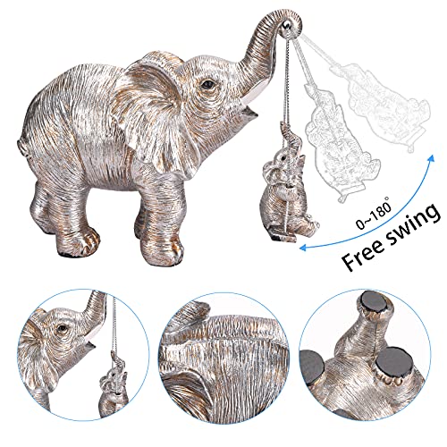 ZJ Whoest Elephant Statue. Elephant Decor Brings Good Luck, Health, Strength. Elephant Gifts for Women, Mom Gifts. Decorations Applicable Home, Office, Bookshelf TV Stand, Shelf, Living Room - Silver