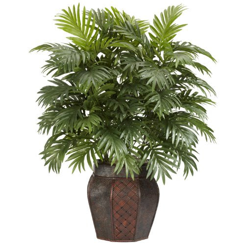 Nearly Natural Areca Palm with Vase Silk Artificial Plant, 42" x 11" x 11", Green - 6651