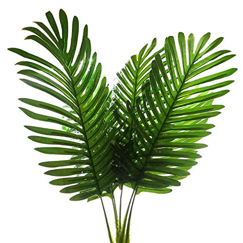 SLanC 5 Pack Palm Artificial Plants Leaf for Home Kitchen Party Flowers Arrangement Wedding Decorations,Faux Large Tropical Palm Leaves Imitation Ferns