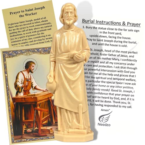 Religious Gifts Saint Joseph Statue Home Seller Kit with Prayer Card and Instructions