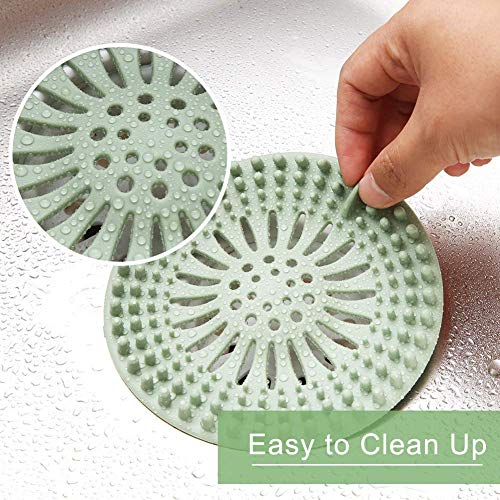 Hair Catcher Shower Drain Durable Silicone Hair Stopper Shower Drain Cover Hair Trap Easy to Install and Clean Suit for Bathroom Bathtub Tub and Kitchen 5 Pack