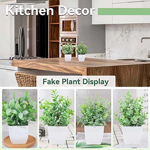 Der Rose 4 Packs Fake Plants Mini Artificial Greenery Potted Plants for Home Decor Indoor Office Table Room Farmhouse