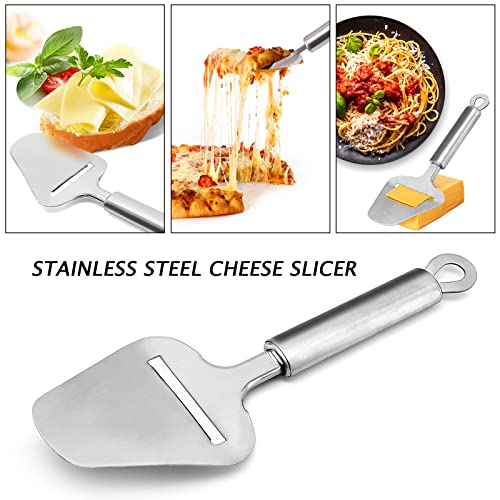 TOPULORS Cheese Slicer Stainless Steel, Cheese Knife Heavy Duty Plane Cheese Cutter, Shaver, Server For Semi-Soft, Semi-Hard Cheese