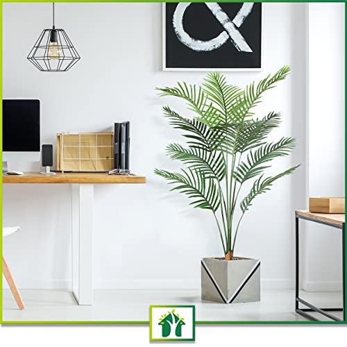 CROSOFMI Artificial Areca Palm Tree 5 Feet Fake Tropical Palm Plant,Perfect Faux Dypsis Lutescens Plants in Pot for Indoor Outdoor Home Office Garden Modern Decoration Housewarming Gift