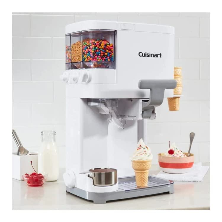 Cuisinart Ice Cream Machine 1.5 Quart Mix It in Soft Serve, Yogurt, Sorbet, Sherbet Maker, Standard, White