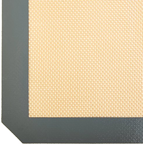 Amazon Basics Silicone, Non-Stick, Food Safe Baking Mat, Pack of 2, New Beige/Gray, Rectangular, 16.5" x 11.6"