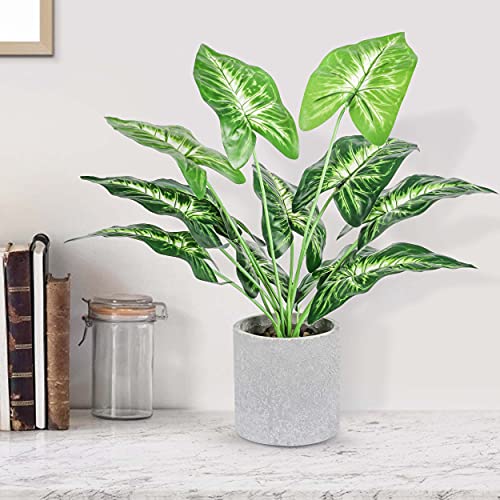 WUKOKU 16" Small Fake Plants Artificial Potted Faux Plants Desk Plant for Home Office Farmhouse Kitchen Shelf Indoor Decor