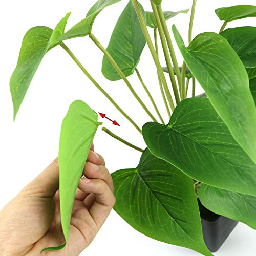 Artificial Flower Plants Calla Lily Faux Small Potted Plant with Black Pot Fake Bonsai Flower for Home, Office, Indoor and Outdoor Occasions Decor (Orange Fake Flower)