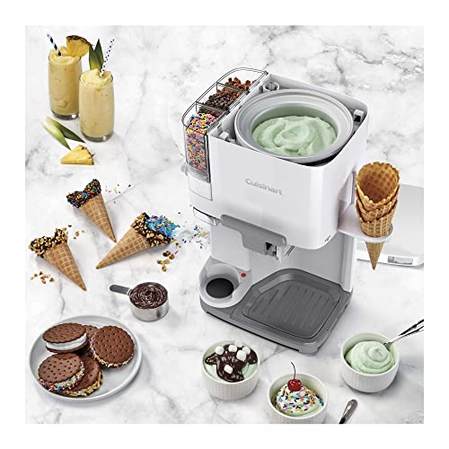 Cuisinart Ice Cream Machine 1.5 Quart Mix It in Soft Serve, Yogurt, Sorbet, Sherbet Maker, Standard, White