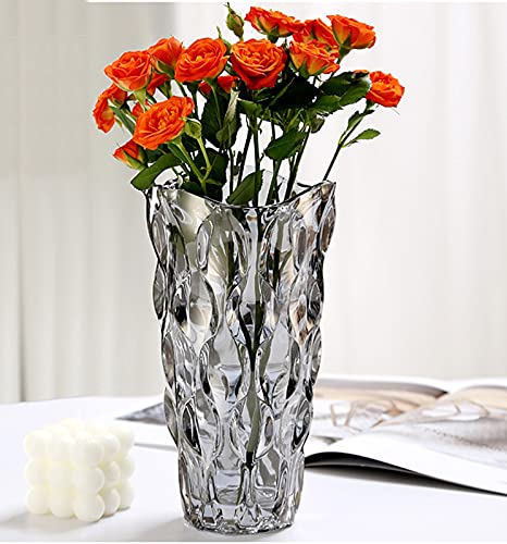 Crystal Glass Colorful Vase,Flower Vase Decor for Home Dining Table Living Room,Office Wedding Holiday Party,Handmade Decorative Flower Vase