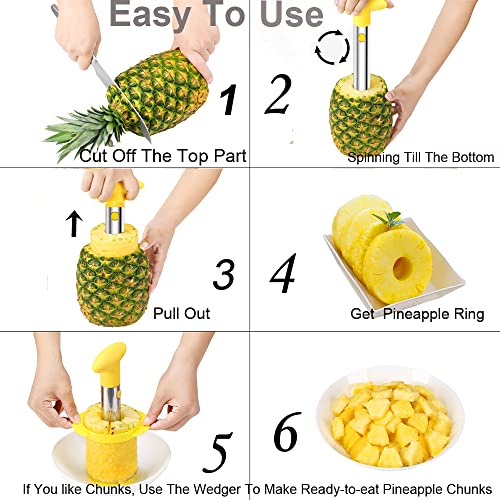 SameTech Easy Kitchen Tool Stainless Steel Fruit Pineapple Peeler Corer Slicer Cutter