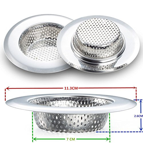 Fengbao 2PCS Kitchen Sink Strainer - Stainless Steel, Large Wide Rim 4.5" Diameter