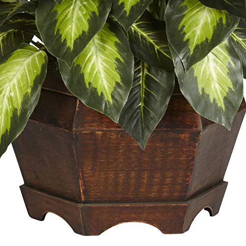 Nearly Natural 6639 24in. Golden Dieffenbachia Silk Plant, Green