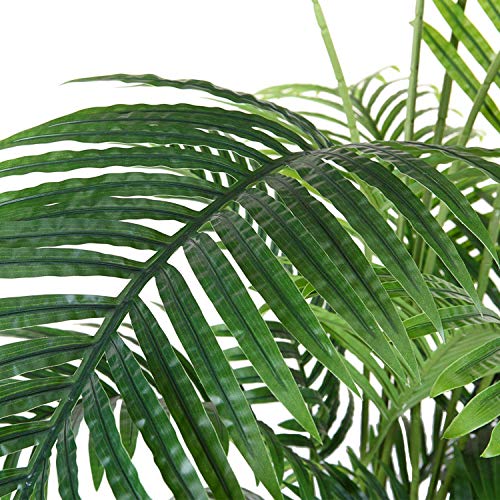 Fopamtri Artificial Areca Palm Plant 5 Feet Fake Palm Tree with 17 Trunks Faux Tree for Indoor Outdoor Modern Decoration Dypsis Lutescens Plants in Pot for Home Office (Set of 2)