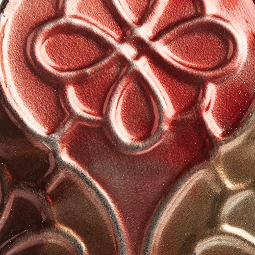 Elements Harlequin Embossed Metal Vase-Table Centerpiece Home Décor for Dried Flower and Artificial Floral Arrangements, Living Room Décor, Bedroom Décor, Decorative Vase, 17-Inch